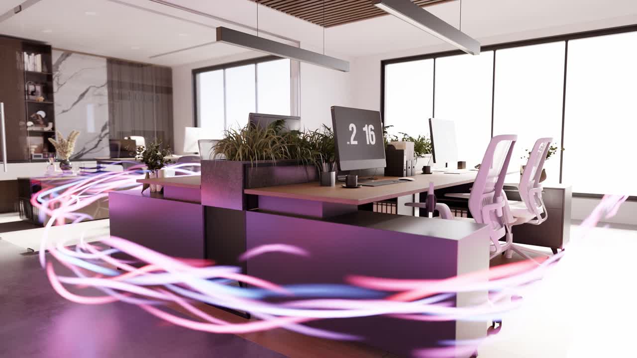 oficina moderna de conferencias energía que fluye dentro de una sala de reuniones de conferencias empresa de negocios