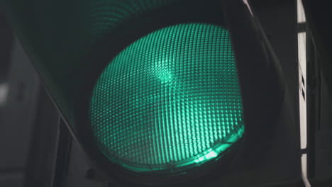 close-up of a green traffic light