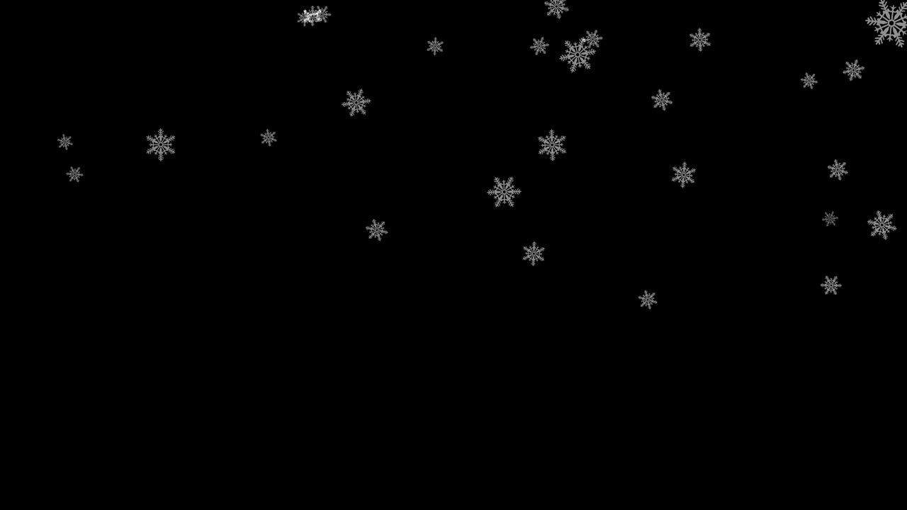 Falling Snow, Snowflakes With Alpha Seamlessly Looped Green Screen Animation.