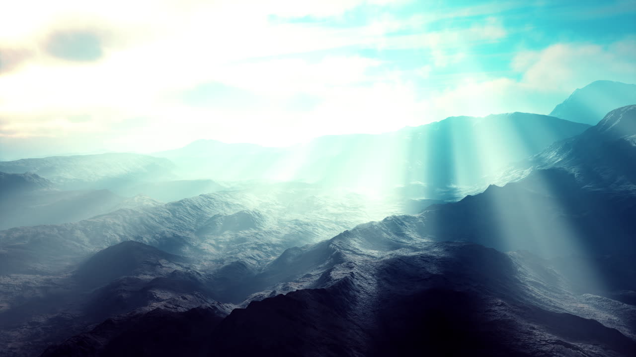 웅장한 산맥과 빛