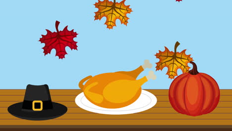 happy thanksgiving celebration with turkey cooking