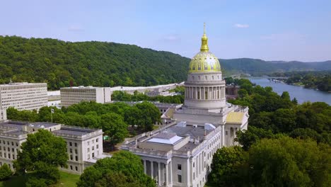 beautiful aerial of the capital building in charleston west virginia 1