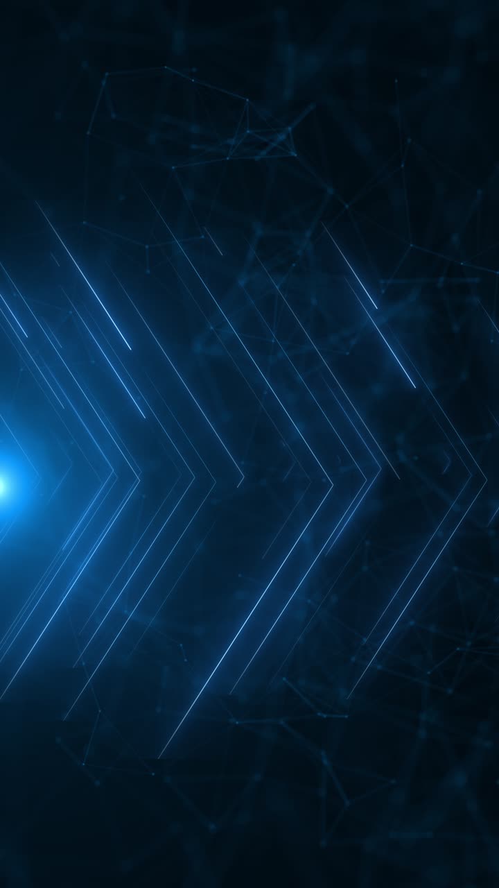 Concetto di intelligenza artificiale, linee blu e punti, comunicazione digitale, reti scientifiche, onda