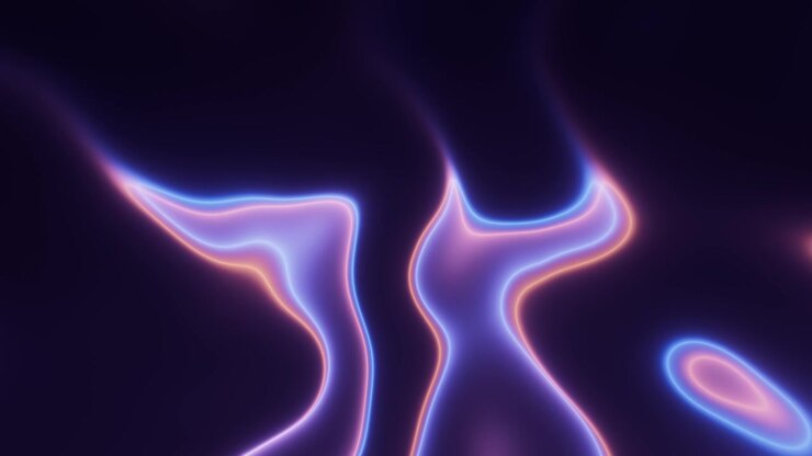 Abstract Glowing Purple and Blue Fluid Light Waves Background