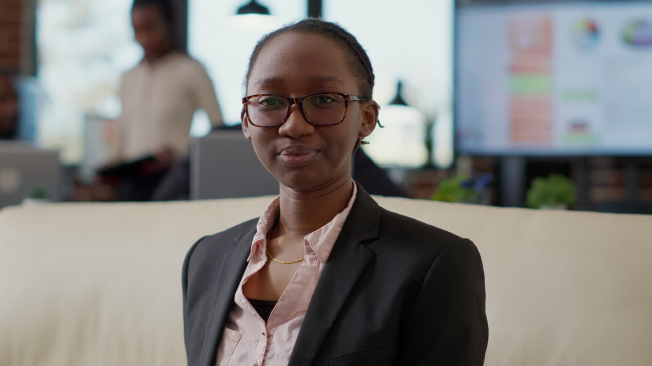Portrait of female employee working as executive manager