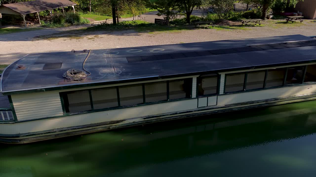 Historic canal boat, coshocton, ohio, on tourist canal near roscoe village