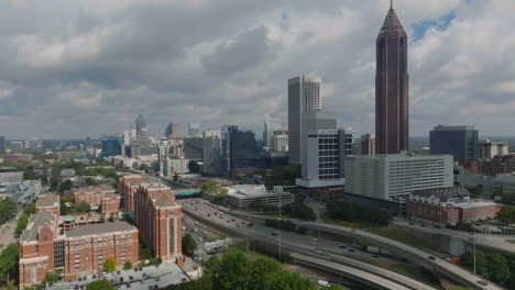 aerial panoramic view of buildings in metropolis