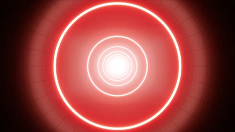 bright red circle light metal tunnel