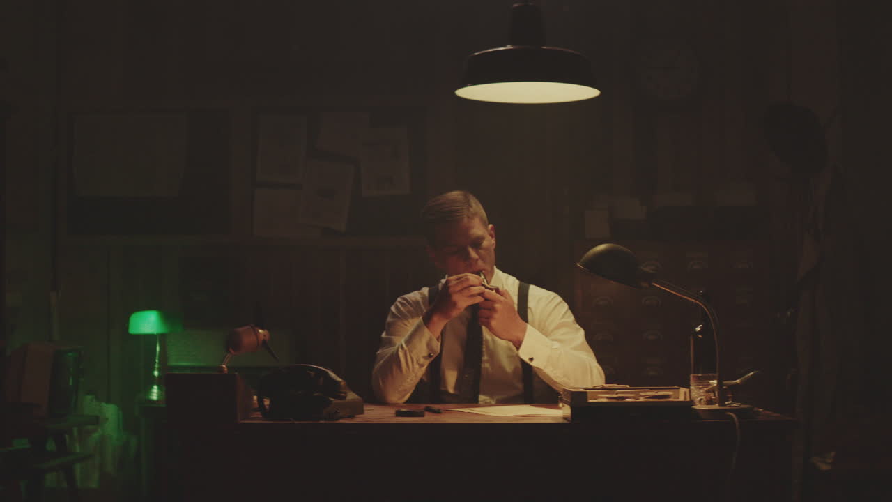 Detective retrò al lavoro
