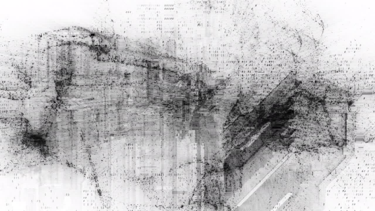 fondo de bucle de fallo cibernético con moneda criptográfica y concepto de codificación nft