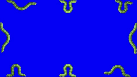 las orugas en azul, animación en 3d en bucle