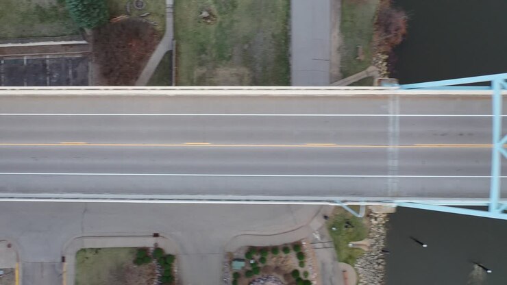 Aerial View of a Bridge Over Water