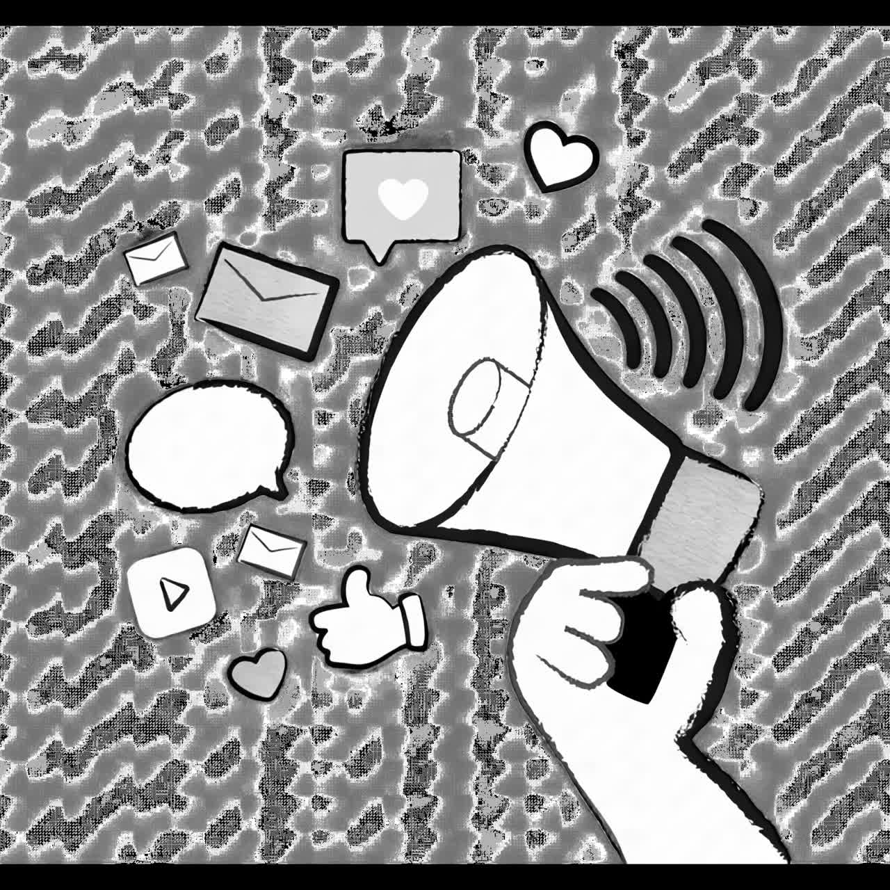 Risorsa isolata di animazione degli strumenti di comunicazione di marketing digitale, video 4K trasparente, canale alfa
