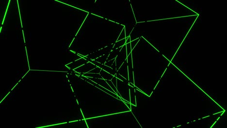 un túnel de líneas y formas de neón voladoras y parpadeantes. animación de bucle vj para clips y decoraciones navideñas.