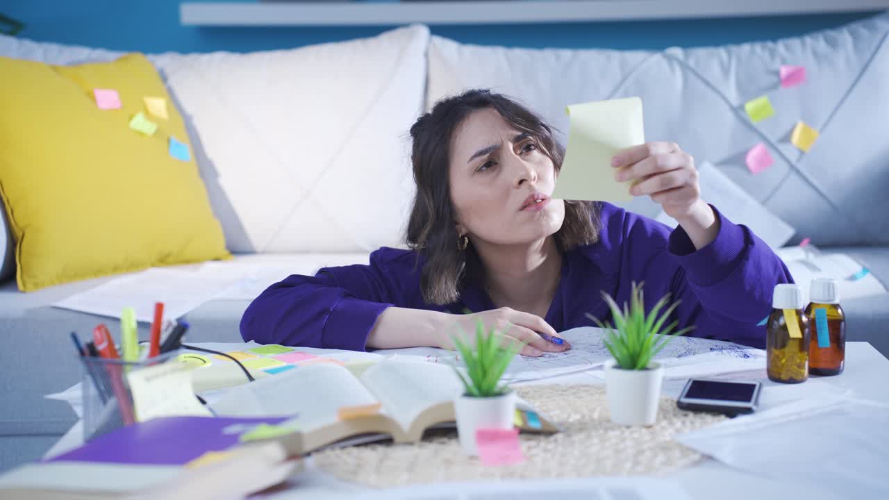 치매를  ⁇ 고 고통받고 혼란스러운 젊은 여성입니다.