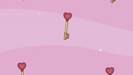 happy valentines day hearts keys pattern animation