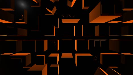 3d city map orange & black top shot