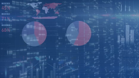 Animation of statistics and data processing on screen