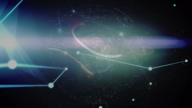 Animation of globe with network of connections with glowing spots