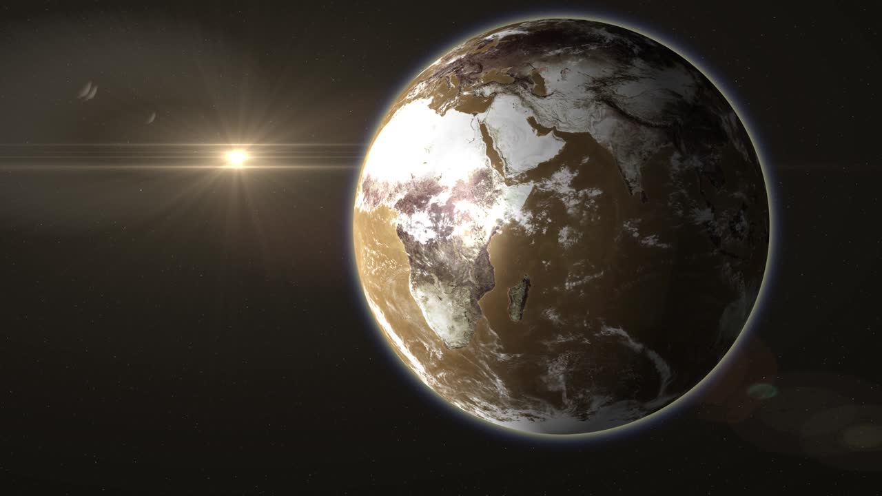 바다와 물이 없는, 사막과 같은, 모든 생명의 종말, 포스트 아포칼립스적 구성.