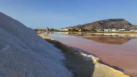 saline of paceco salt pans italian nature reserve in province of trapani