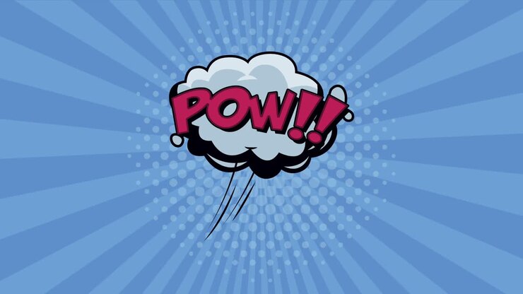 pop art style animation with pow