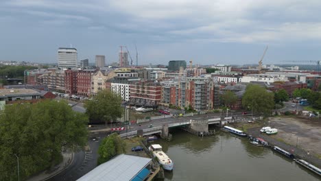 Radciffe-Klappbrücke-Bristol-UK-Luftaufnahmen