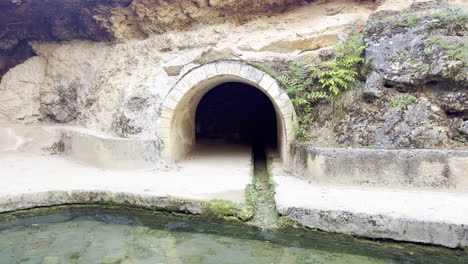 architectural detail from the ancient roman thermal baths in geoagiu, romania