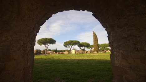 looking through an aqueduct tunnel