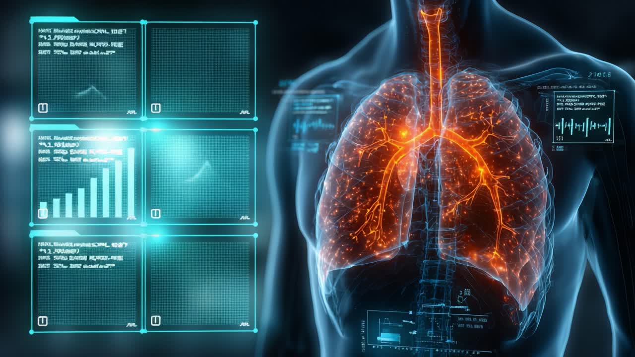 Anatomy Visualization: Detailed Representation of Lungs Highlighting Functions and Structures for Educational and Medical Purposes