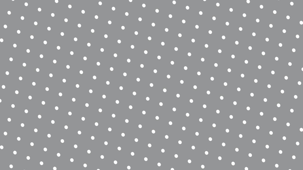 White polka dots on a gray background. Trendy color palette motion graphics