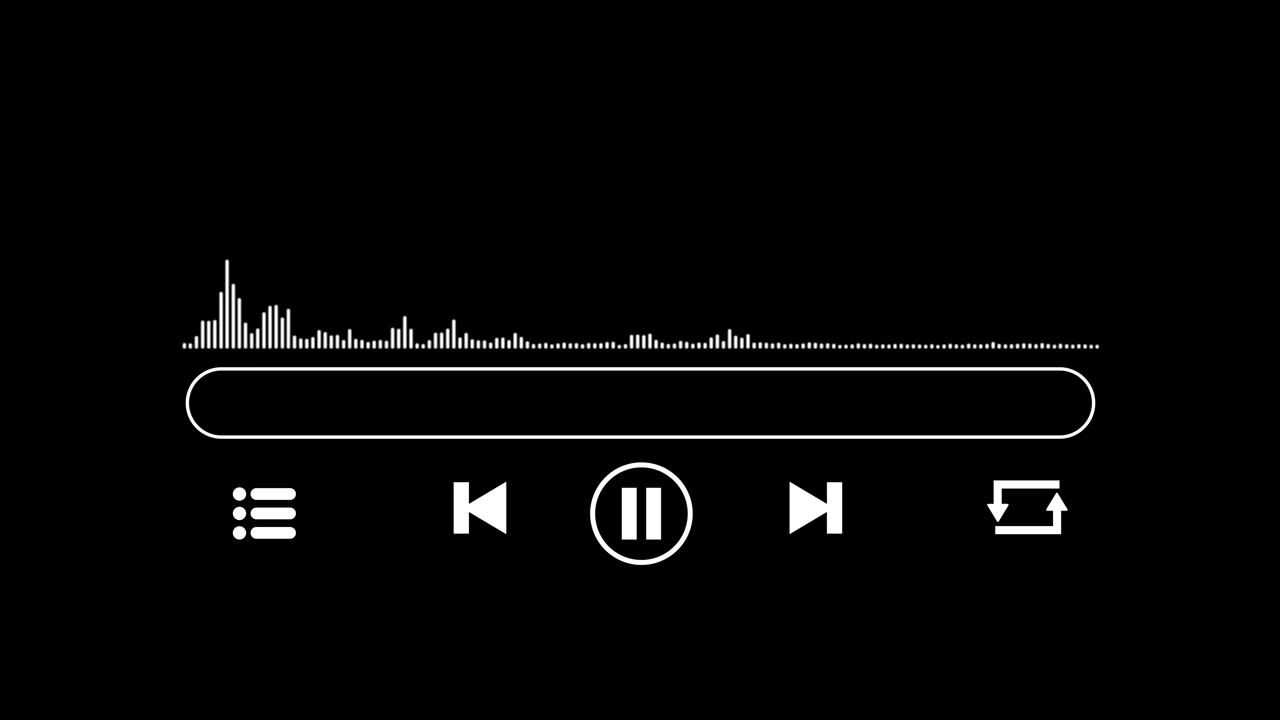 Digital Audio Player Interface with Animated Sound Waveform