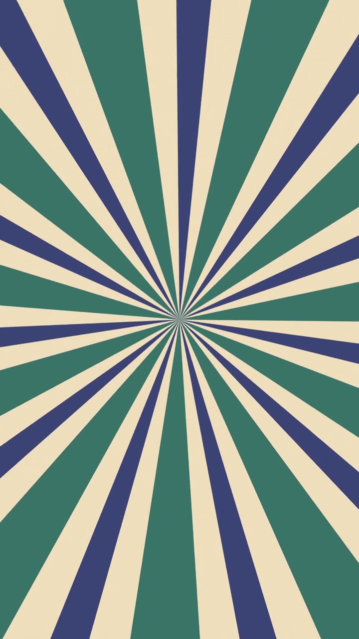 Rotating Retro Sunburst Pattern in Green and Blue