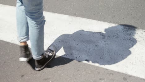 man walking on zebra crossing 4k