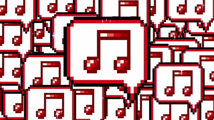 Icona di fumetto pop-up in pixel art, note musicali, transizioni. 1080p - 30 fps - Canale alfa (3).mov
