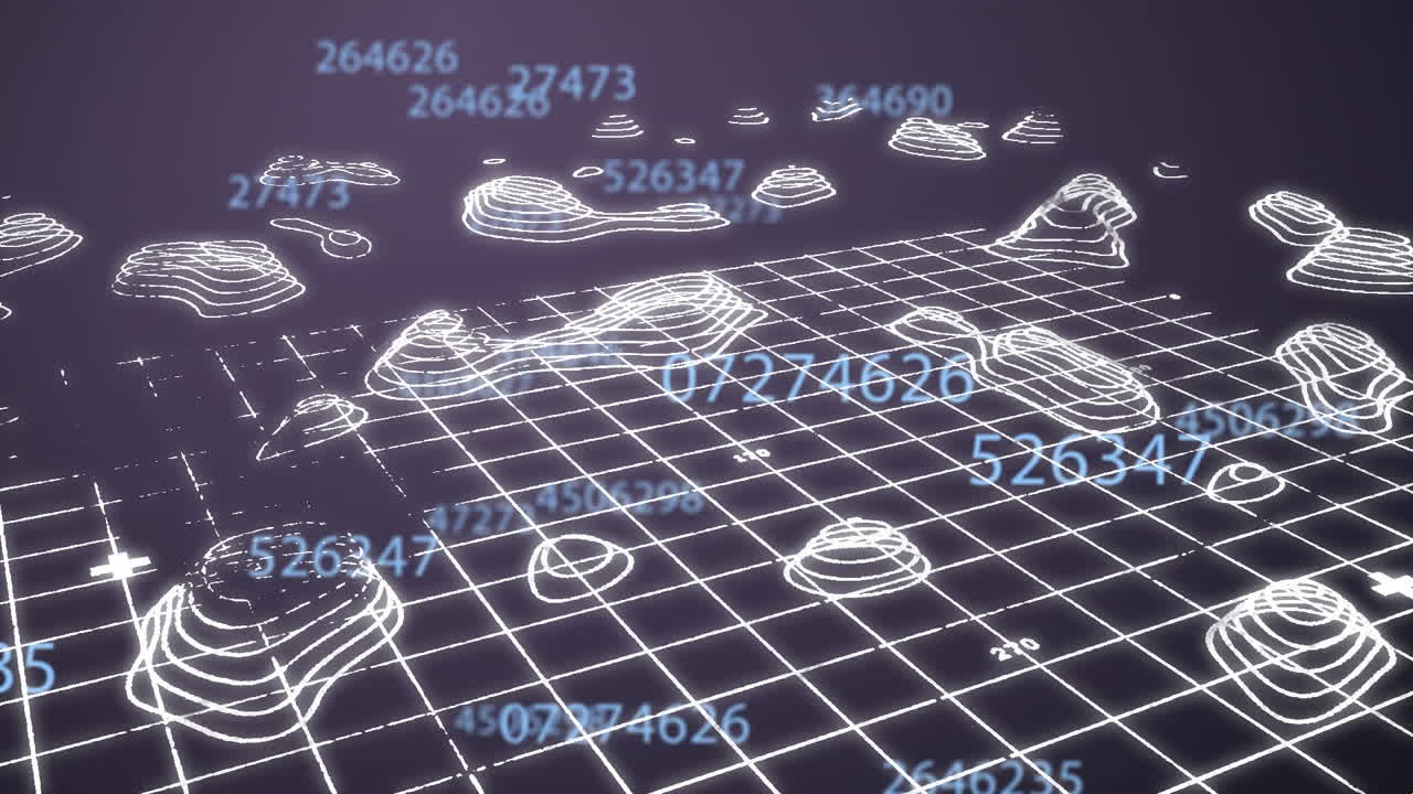Digital animation showcases global network tech with icons and data processing.