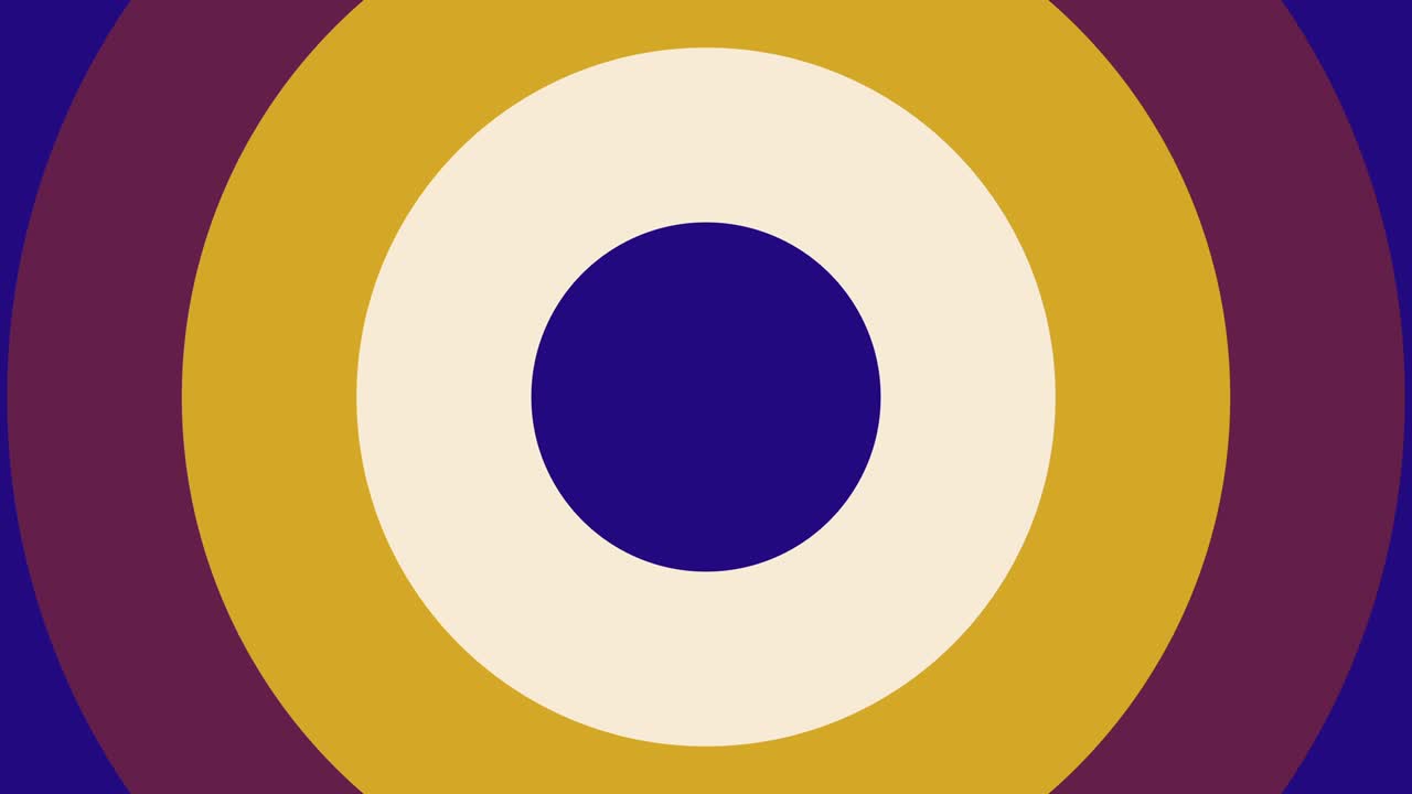 círculos de zoom en la variación de la paleta multicolor de moda. simple fondo gráfico de movimiento geométrico. animación sin costuras con formas básicas