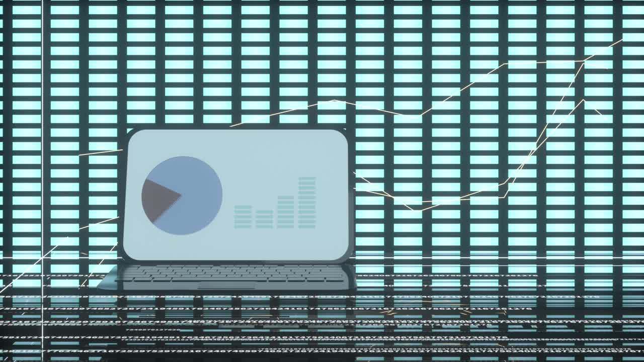 fondo fluorescente, geometría de los datos, representación en 3d.