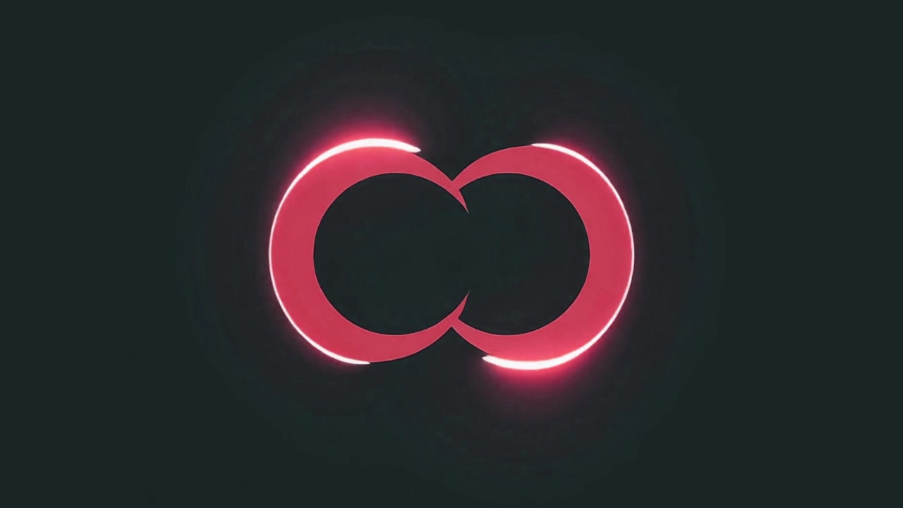 Abstract Motion Graphic of Red Circles Merging and Expanding