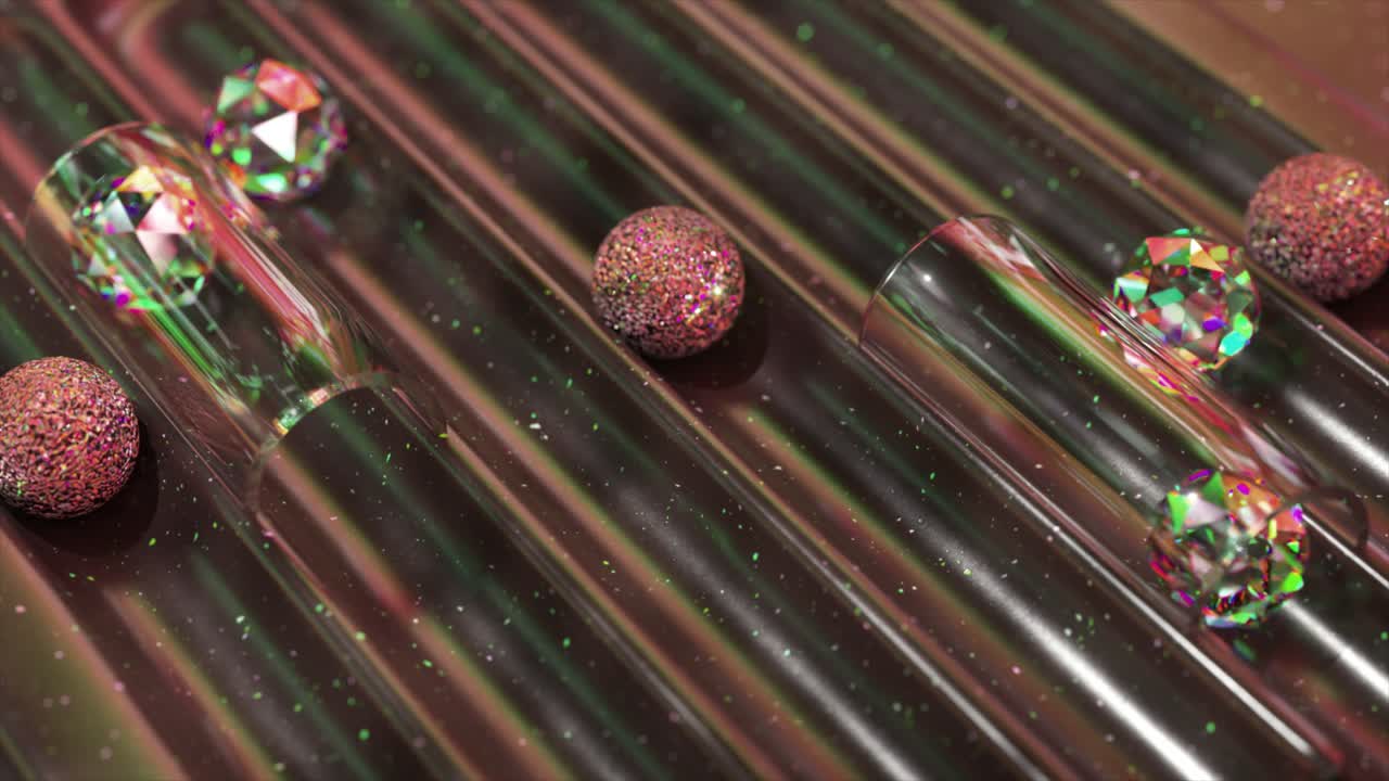 diseño geométrico abstracto con cristales y tubos