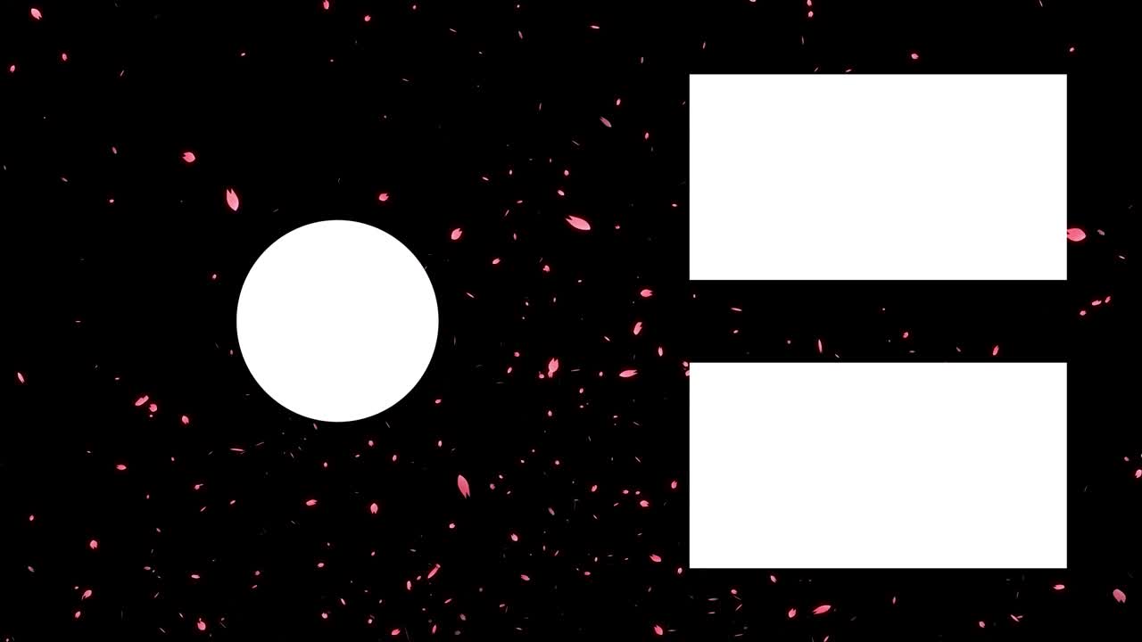 체리 꽃 잎자루 입자 끝 카드 끝 화면 모션 그래픽