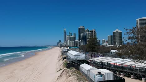 aerial view of the gold coast 600 supercars championships showing the street circuit close to the beach and main highway