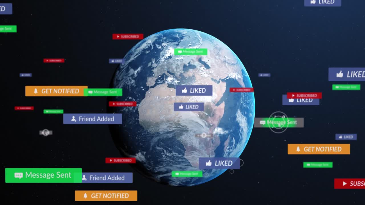 Increasing numbers on multiple speech bubbles with numbers against blue background