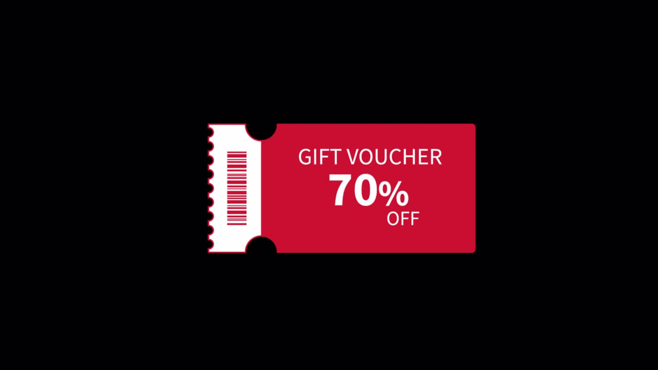 Vale de regalo rojo con 70 por ciento de descuento