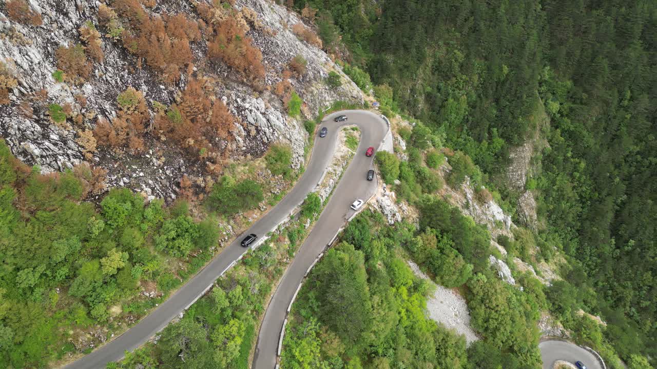 Hairpin turn on a mountain road
