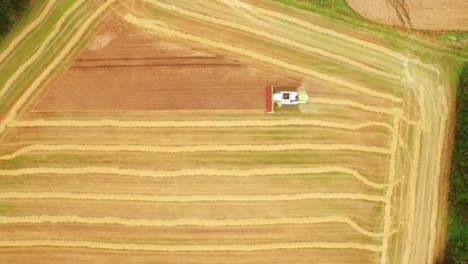 Drone-footage-of-golden-fields-and-combine-harvester