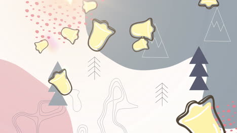 animación de las campanas que caen sobre la decoración de navidad