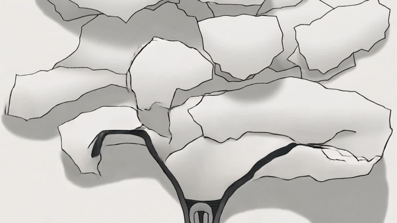 Cerniera scorrevole che scende in primo piano dopo una fessura sopra il cursore, rivelando lo strato interno e strappando il foglio.