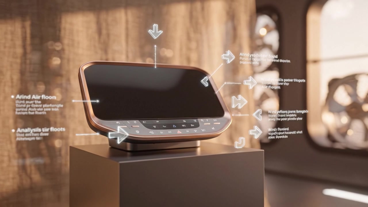 Futuristic Smart Device on Display: A Sleek and Innovative Screen Designed for Modern Living with Advanced Features and Technology Integration