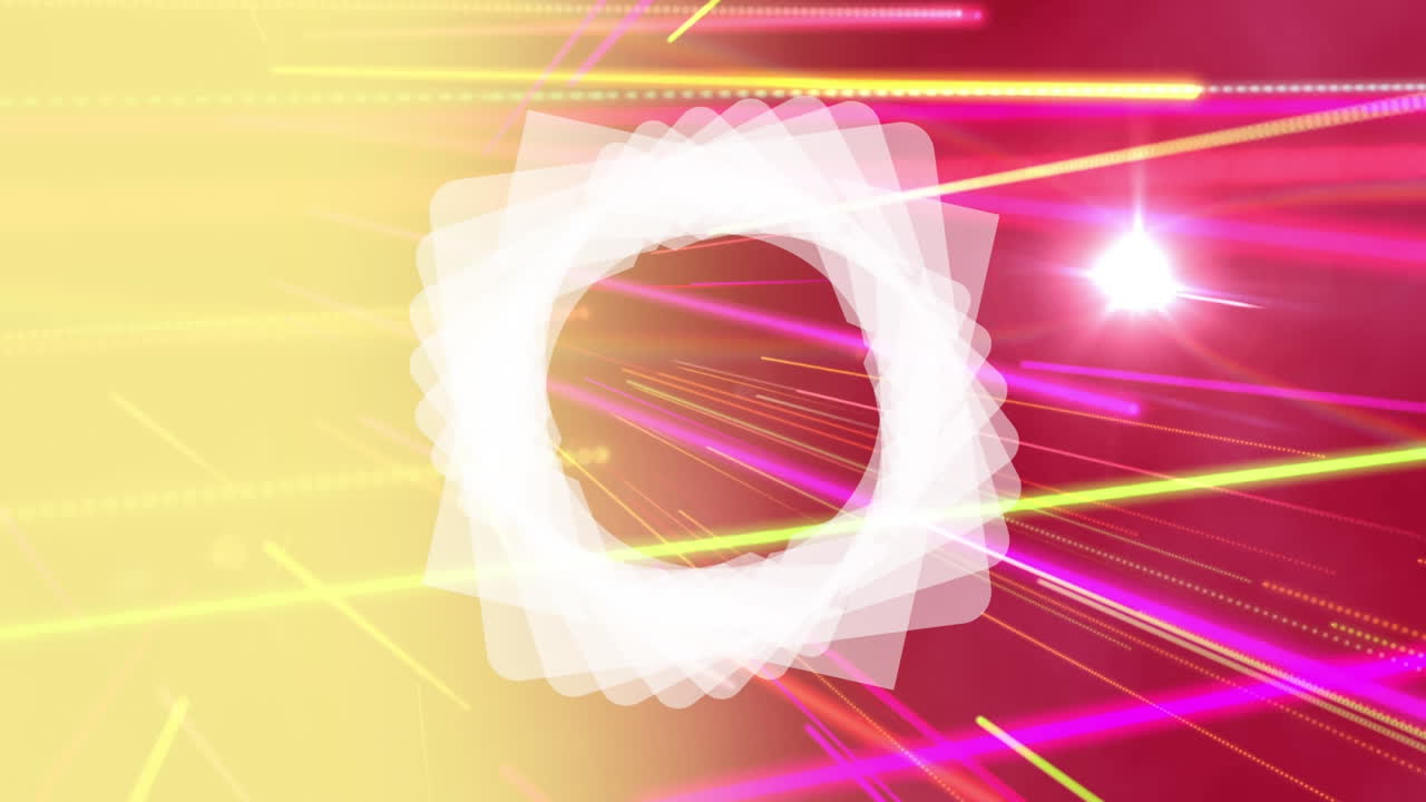 배경에 레이저가 있는 사각형 모양의 꽃